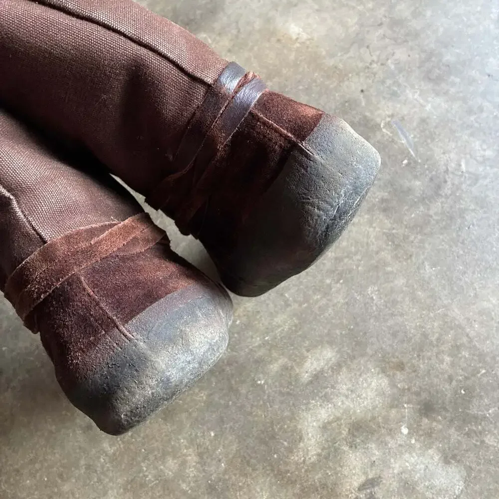 Steger Mukluks Men's 11+ Brown Canvas Moosehide Leather Winter Boots